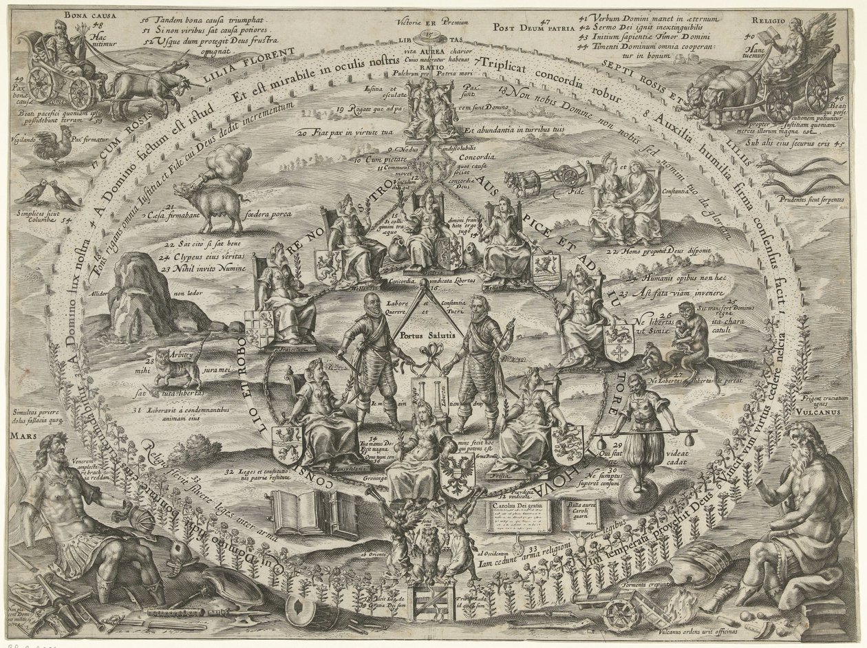 Allegorie auf die Verbundenheit innerhalb der Republik während des Waffenstillstands, 1609 von Crispijn van de Passe (I)