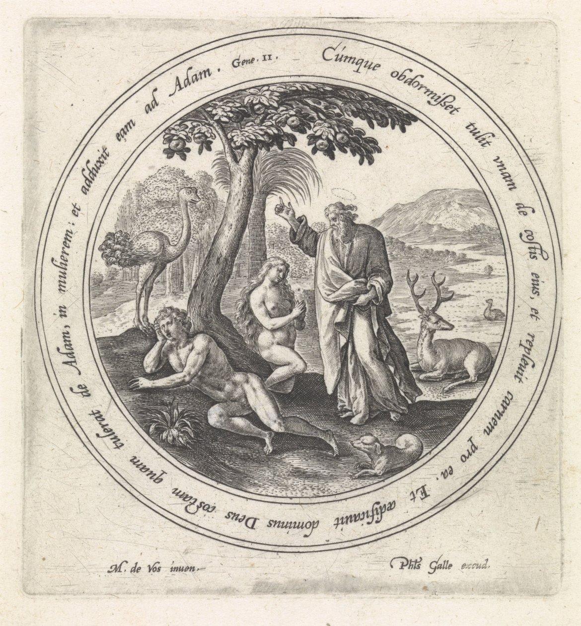 Die Erschaffung Evas (Geschichte von Adam und Eva) von Crispijn van de Passe (I)