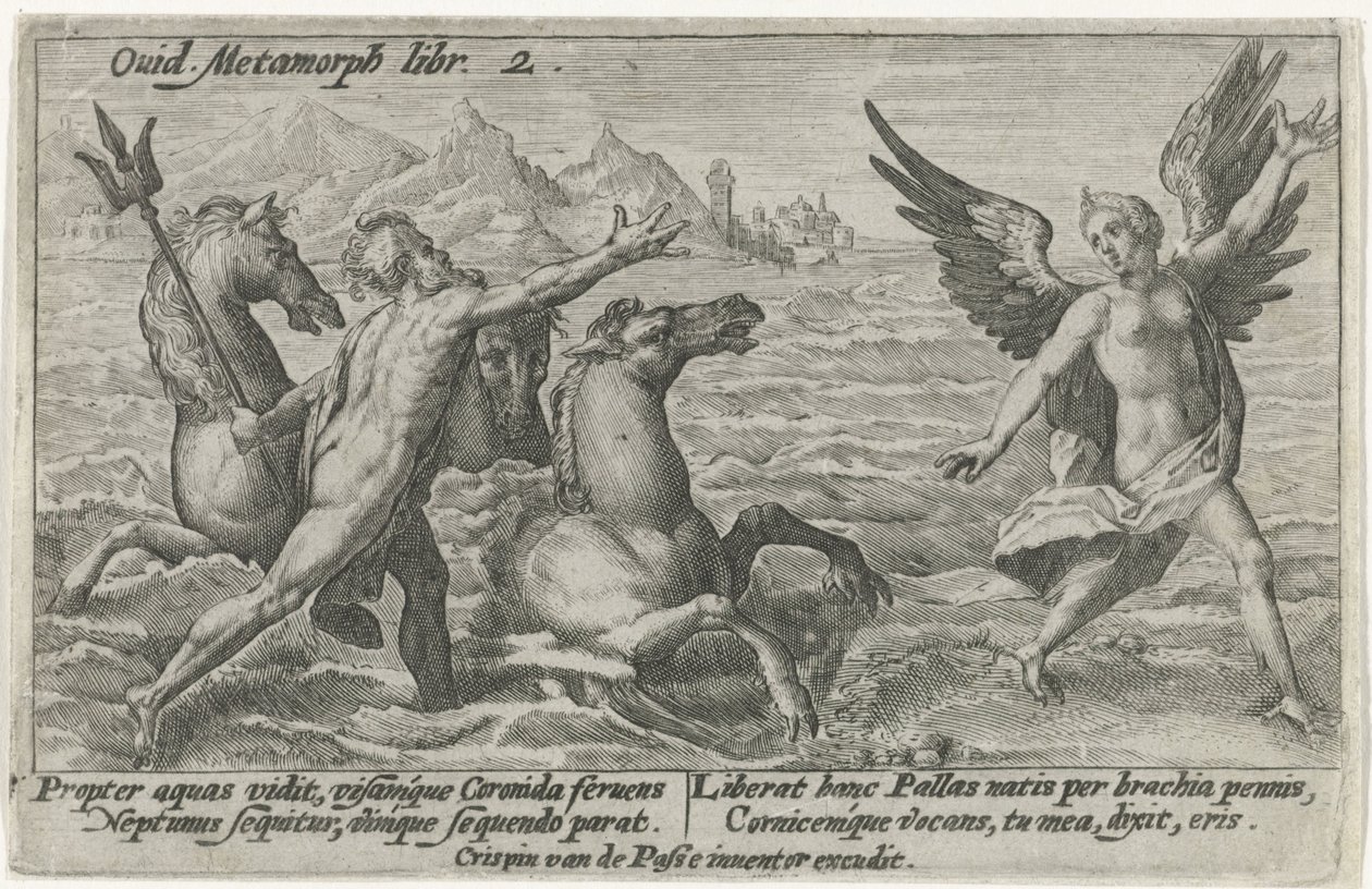 Neptun greift nach Coronis von Crispijn van de Passe (I)