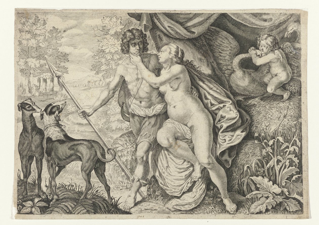 Venus und Adonis von Crispijn van de Passe (II) (attributed to)