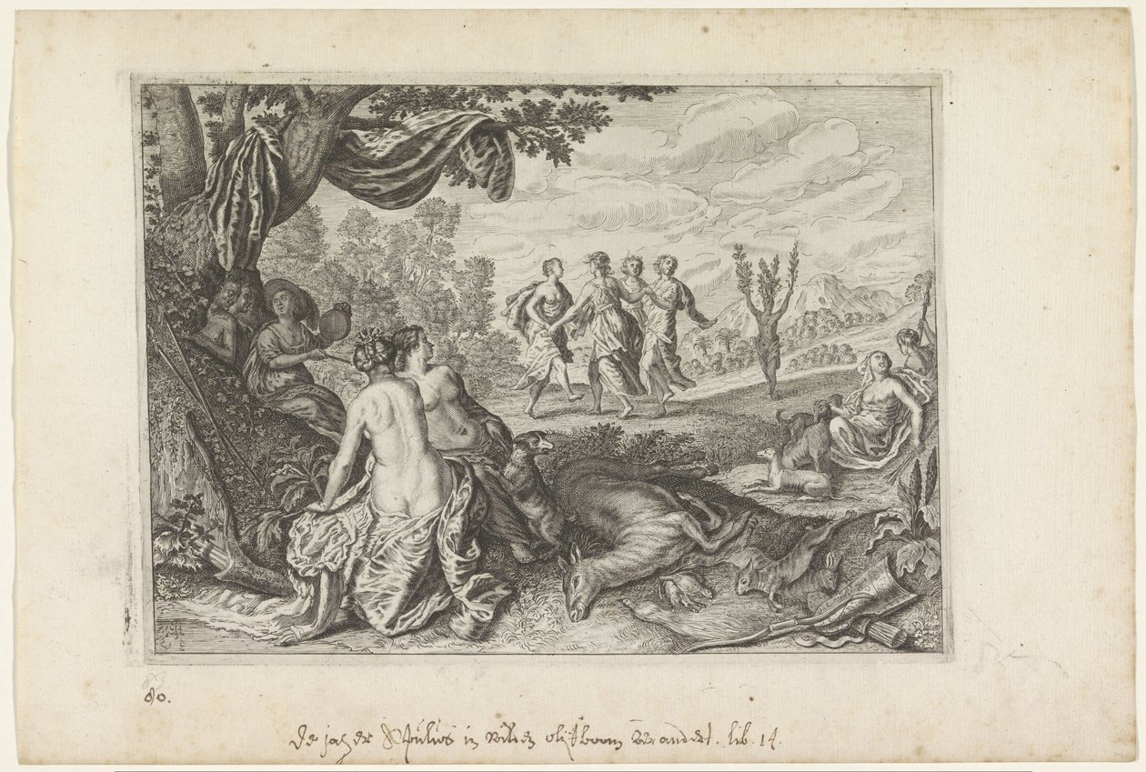 Apulus verwandelt sich in einen Olivenbaum, Metamorphosen von Ovid (Serientitel) von Crispijn van de Passe (II) (workshop of)