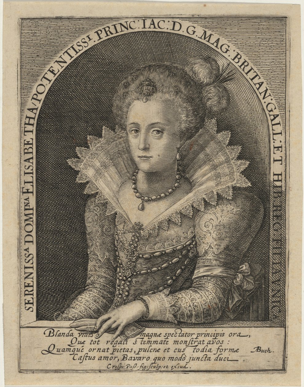 Elisabeth, Prinzessin, Ehefrau des Kurfürsten Friedrich V., König von Böhmen von Crispijn van de Passe I