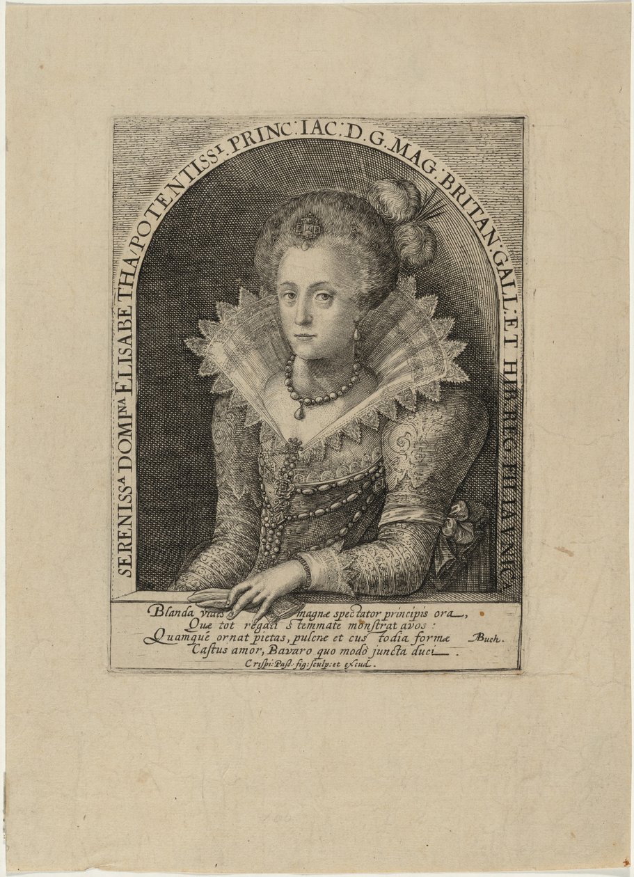 Elisabeth, Prinzessin, Ehefrau des Kurfürsten Friedrich V., König von Böhmen von Crispijn van de Passe I