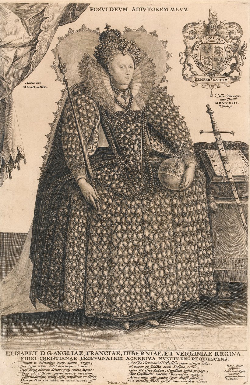 Elizabeth, Königin von England, um 1603 von Crispin I de Passe