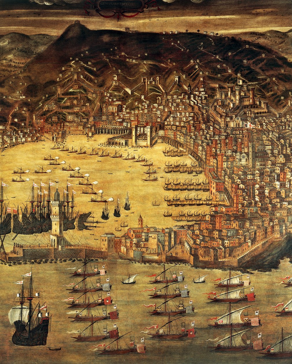 Ansicht von Genua und seinem Hafen von Cristoforo de Grassi