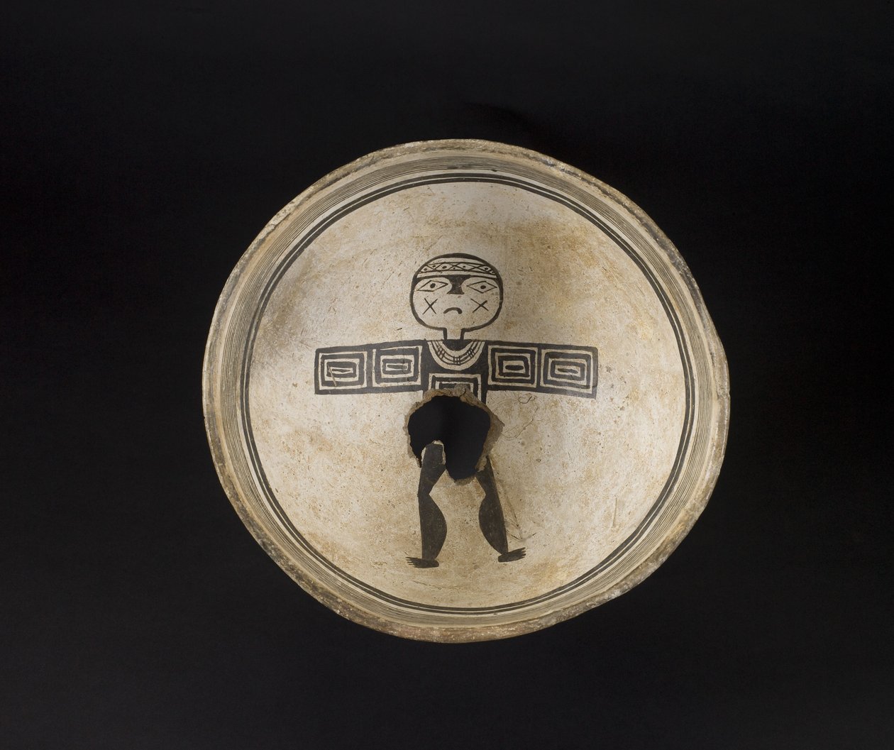 Schale mit bemalten Motiven, ca. 1200-1300 von Culture Mimbres