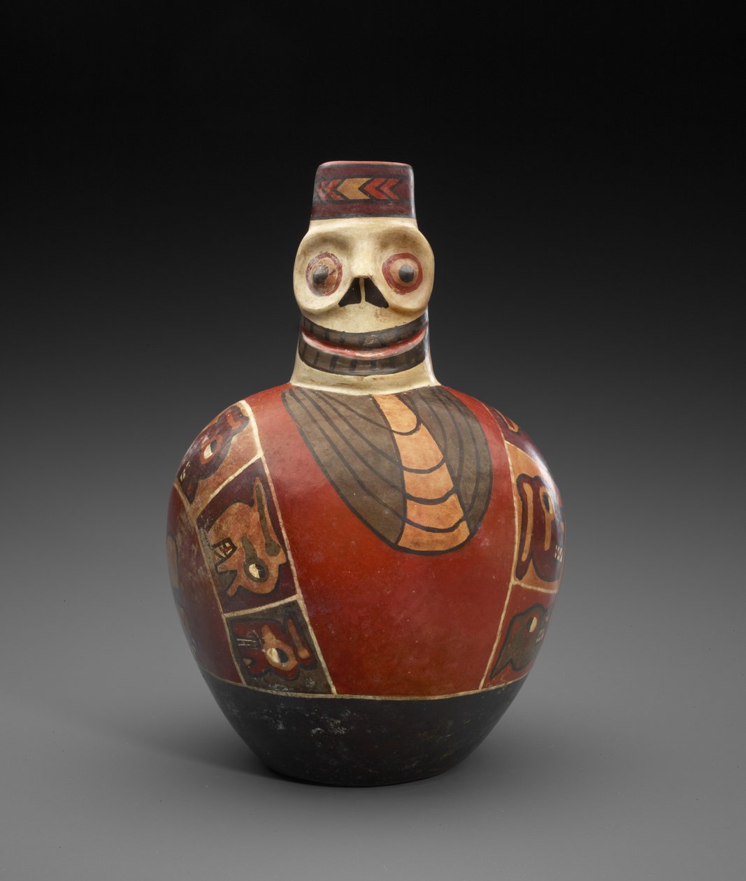 Figurale Flasche mit Totenmaske, 600-1000 n. Chr. von Culture Wari