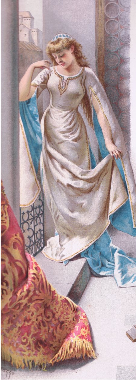 Das Fenster ließ den Tag herein und das Leben hinaus, Illustration aus Romeo und Julia von Curtazzo Curtazzo