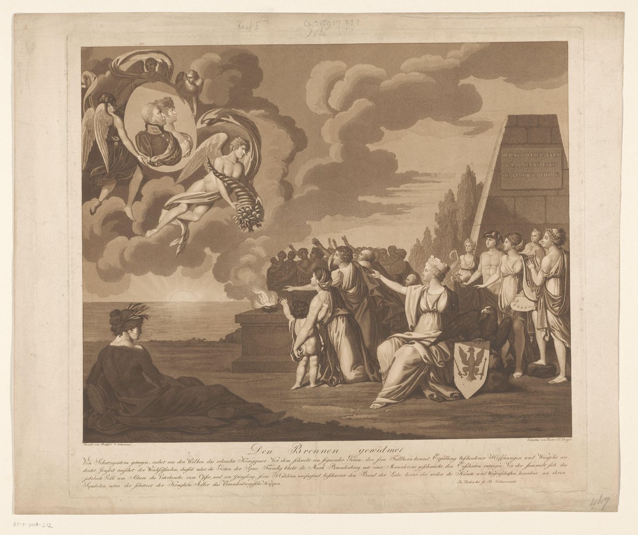 Allegorie auf die Hochzeit (wahrscheinlich) von Friedrich Wilhelm III. von Preußen mit Luise von Mecklenburg-Strelitz, 1793 von Daniel Berger