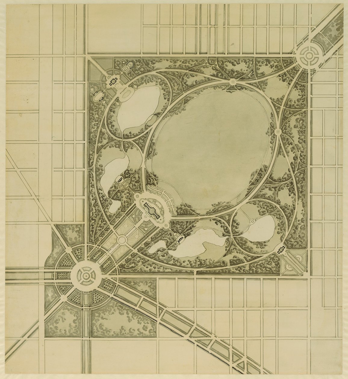 Plan von Chicago, Platte 62, Plan eines vorgeschlagenen Parks von Daniel Burnham