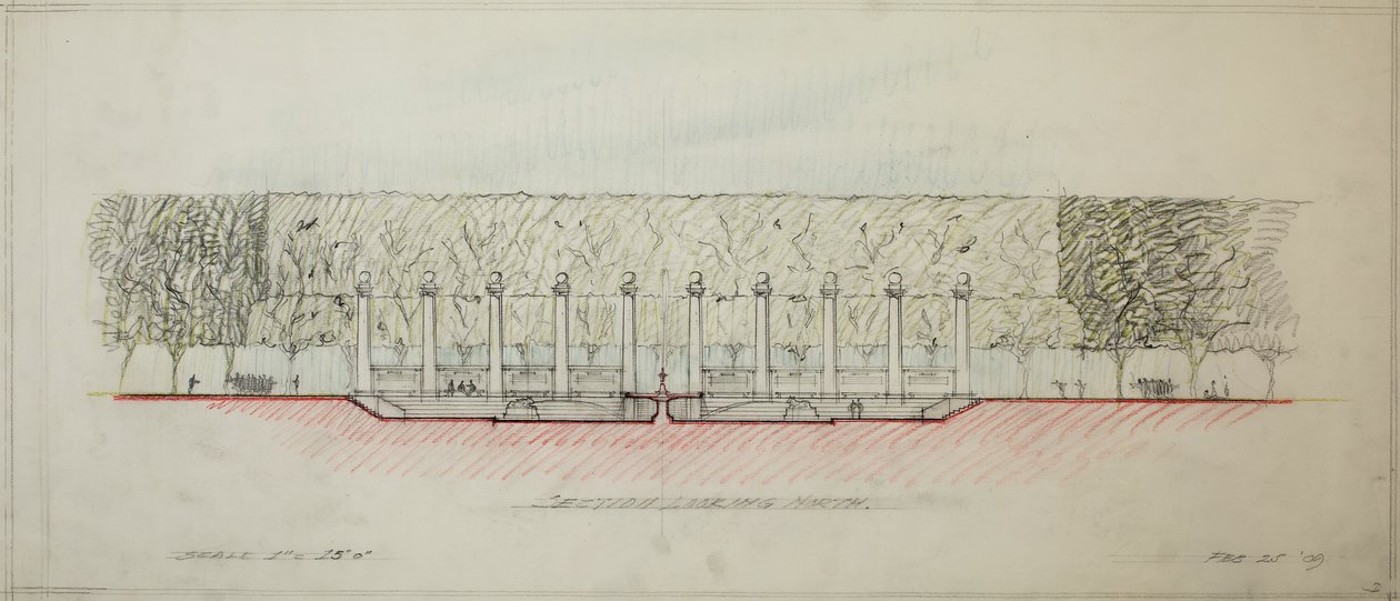 Potomac Rundpunkt, Washington D.C., Abschnittsskizze, 1909 von Daniel Burnham
