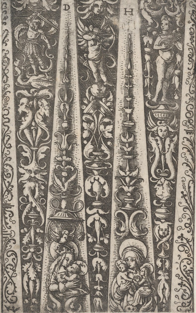 Entwurf für die Kanäle der gerillten Rüstung, ca. 1515 von Daniel Hopfer