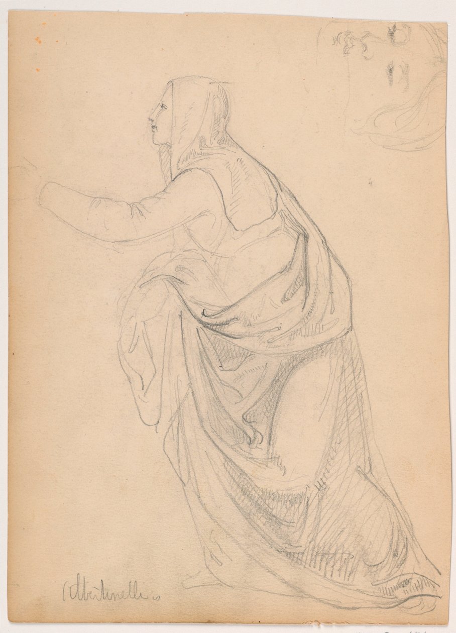 Gekleidete Frau, die sich ausstreckt, nach Mariotto Albetinelli, 1844 von Daniel Huntington