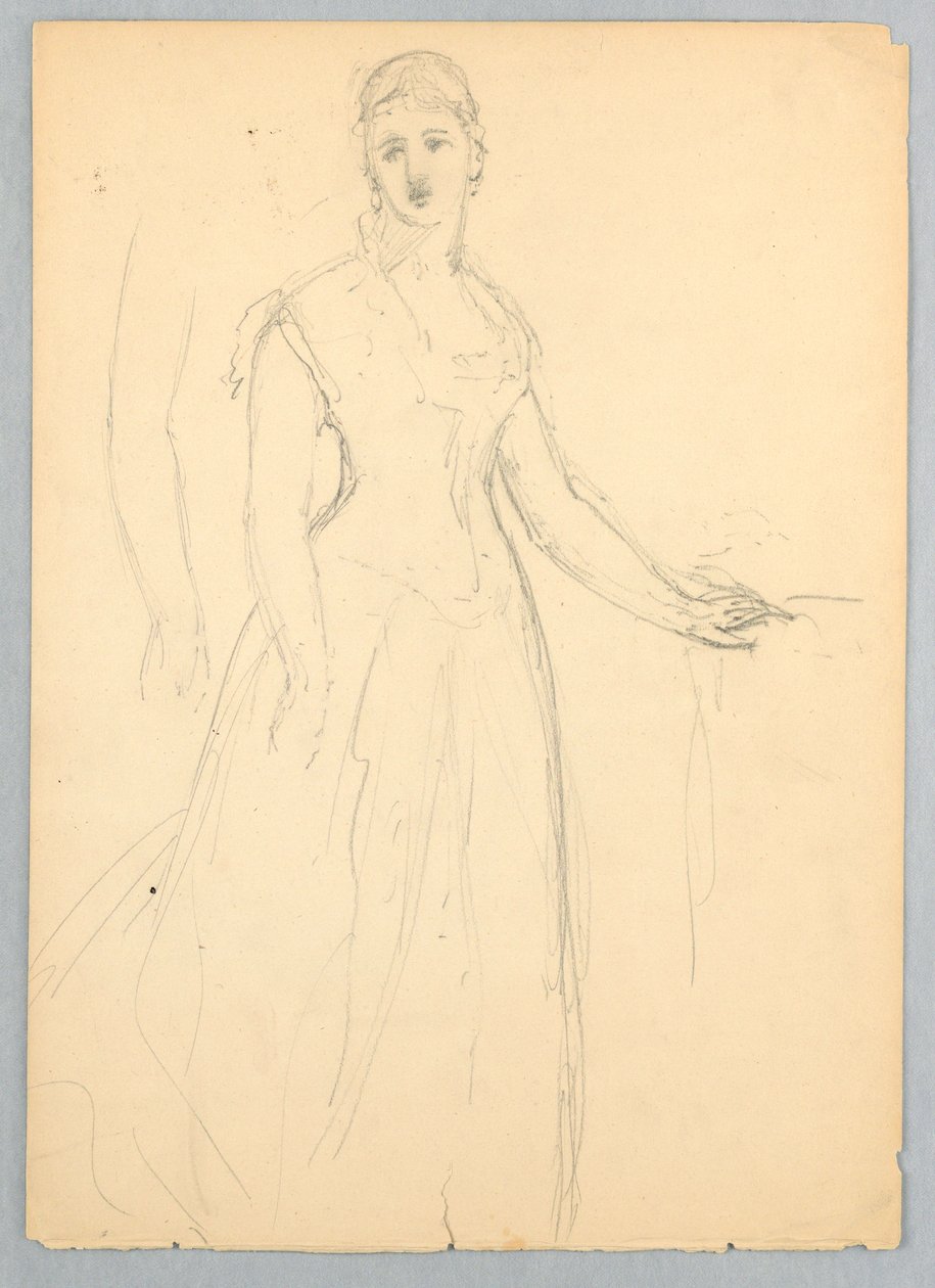 Zeichnung, Skizze für ein Porträt von Bella Worsham, 1878 von Daniel Huntington