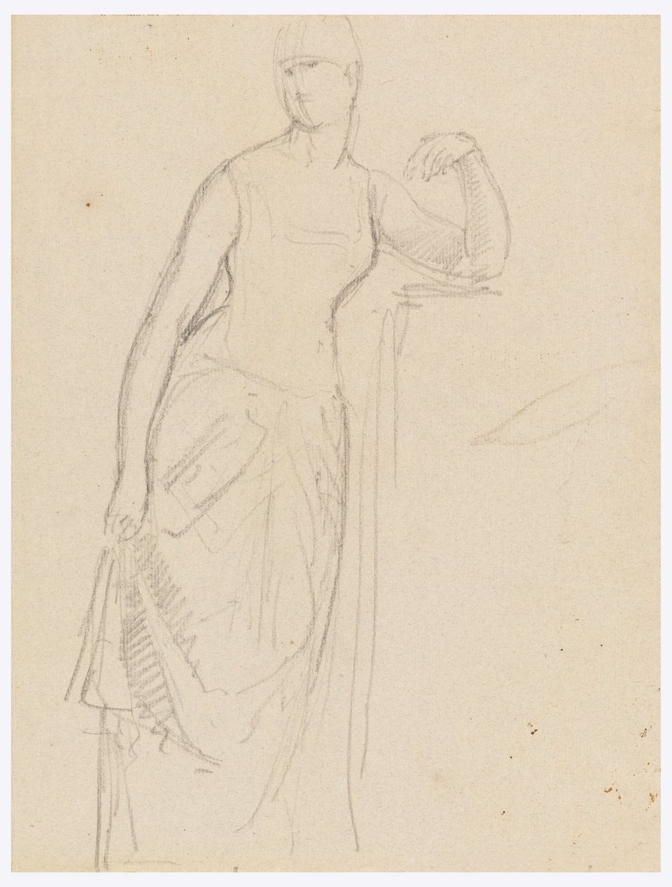 Zeichnung, Skizze für ein Porträt von Frau Bella Worsham, 1878 von Daniel Huntington