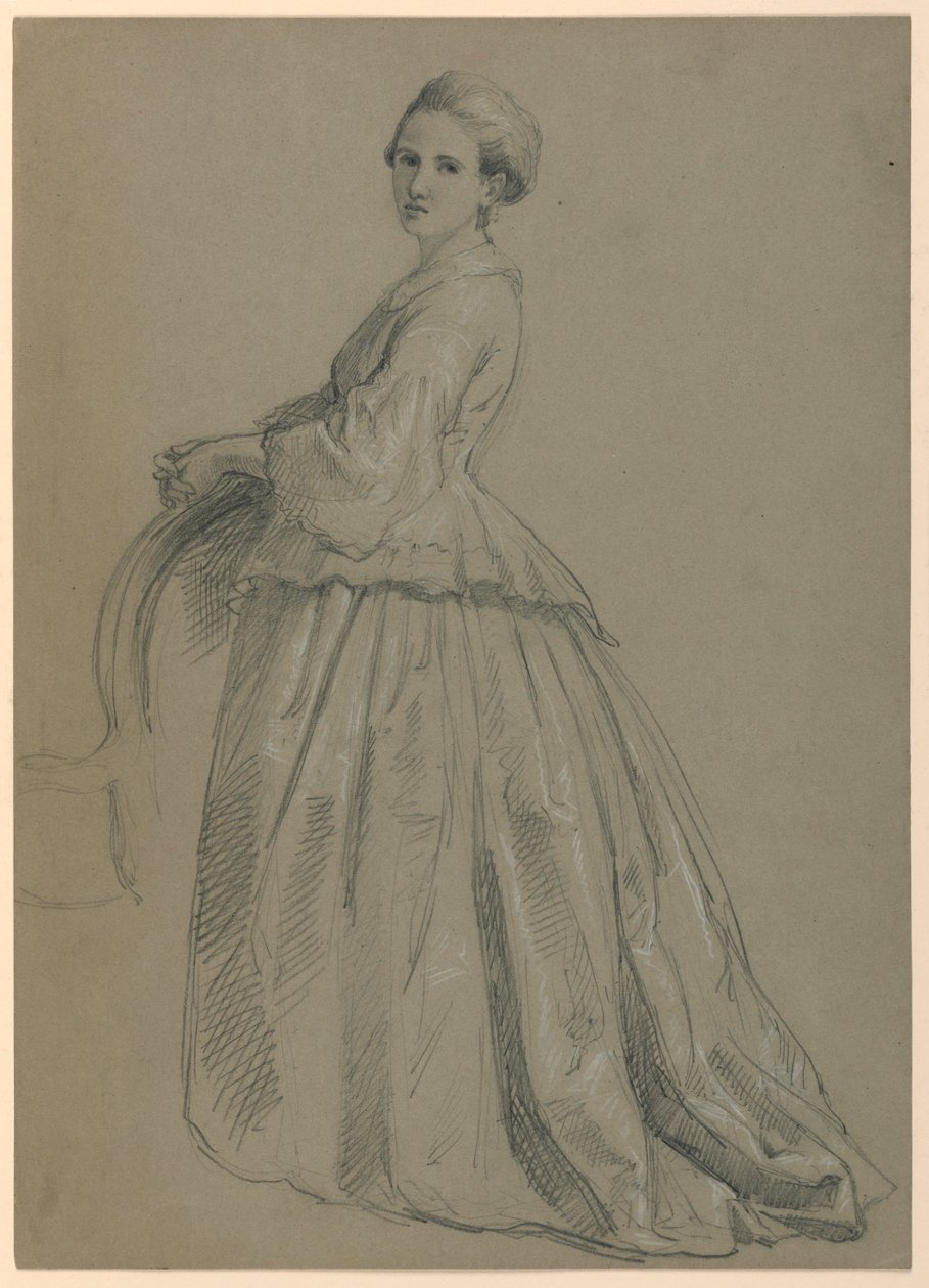 Studie für "Martha Washington Empfang" von Daniel Huntington