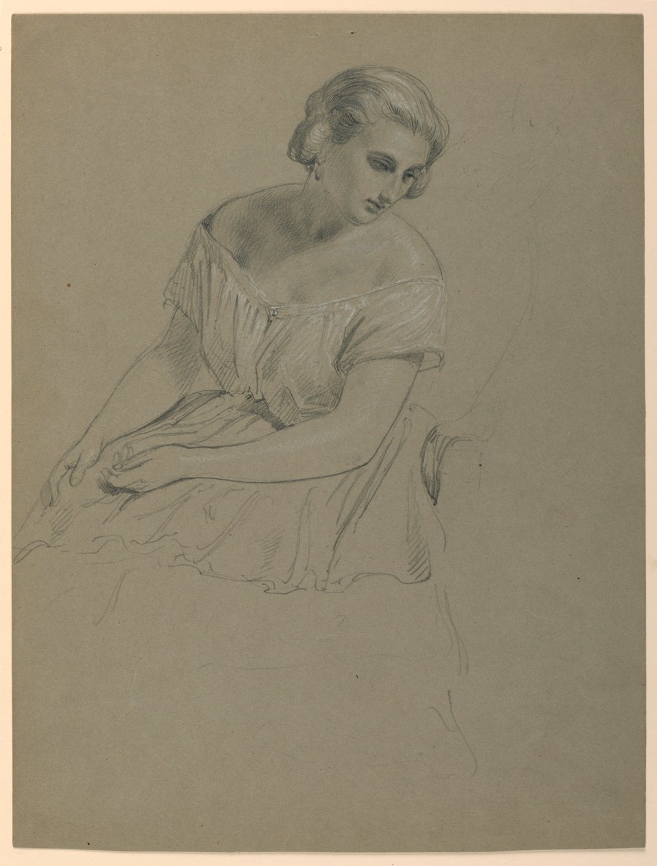 Studie für "Martha Washington Empfang" von Daniel Huntington