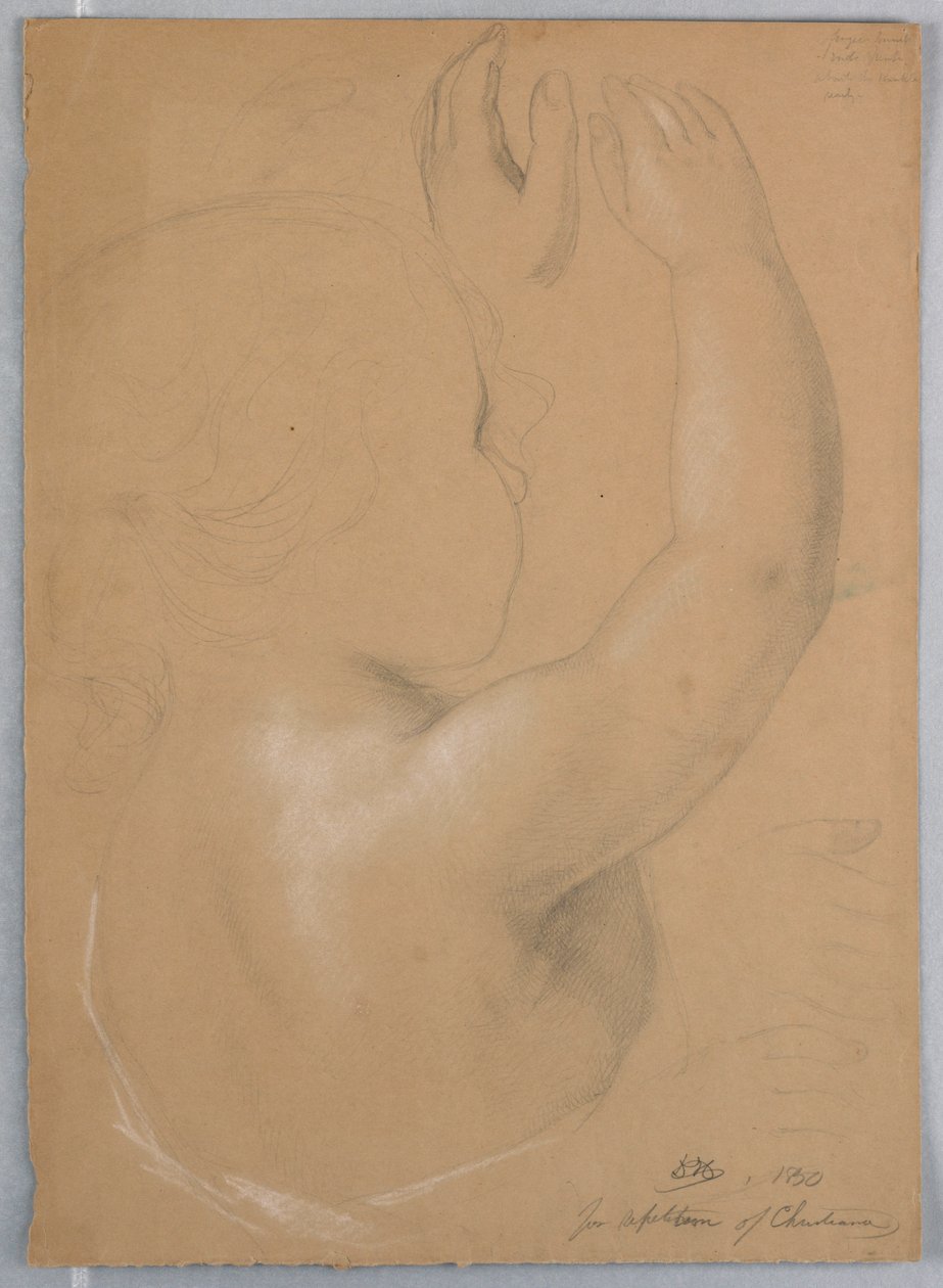 Zeichnung, Studie für ein Duplikat von "Wiederholung von Christiana", 1850 von Daniel Huntington