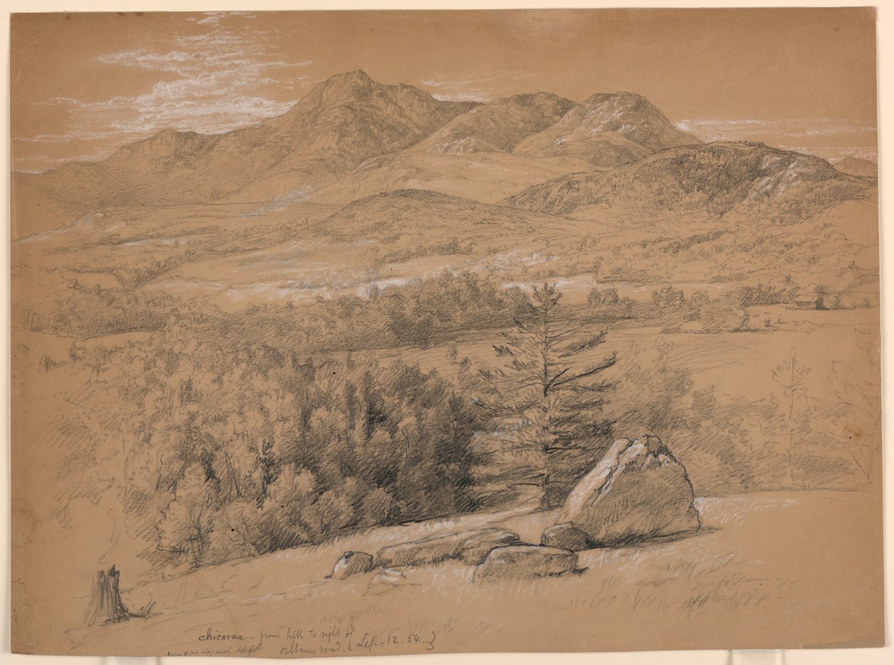 Ansicht des Mount Chocorua, vom Hügel rechts der Albany Road, 12. September 1854 von Daniel Huntington