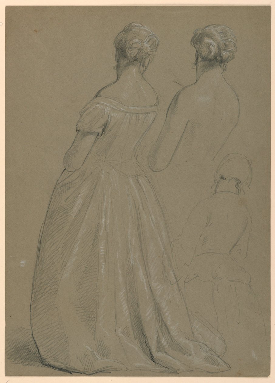 Studien einer stehenden Frau für "Der republikanische Hof" (Lady Washingtons Empfangstag) von Daniel Huntington