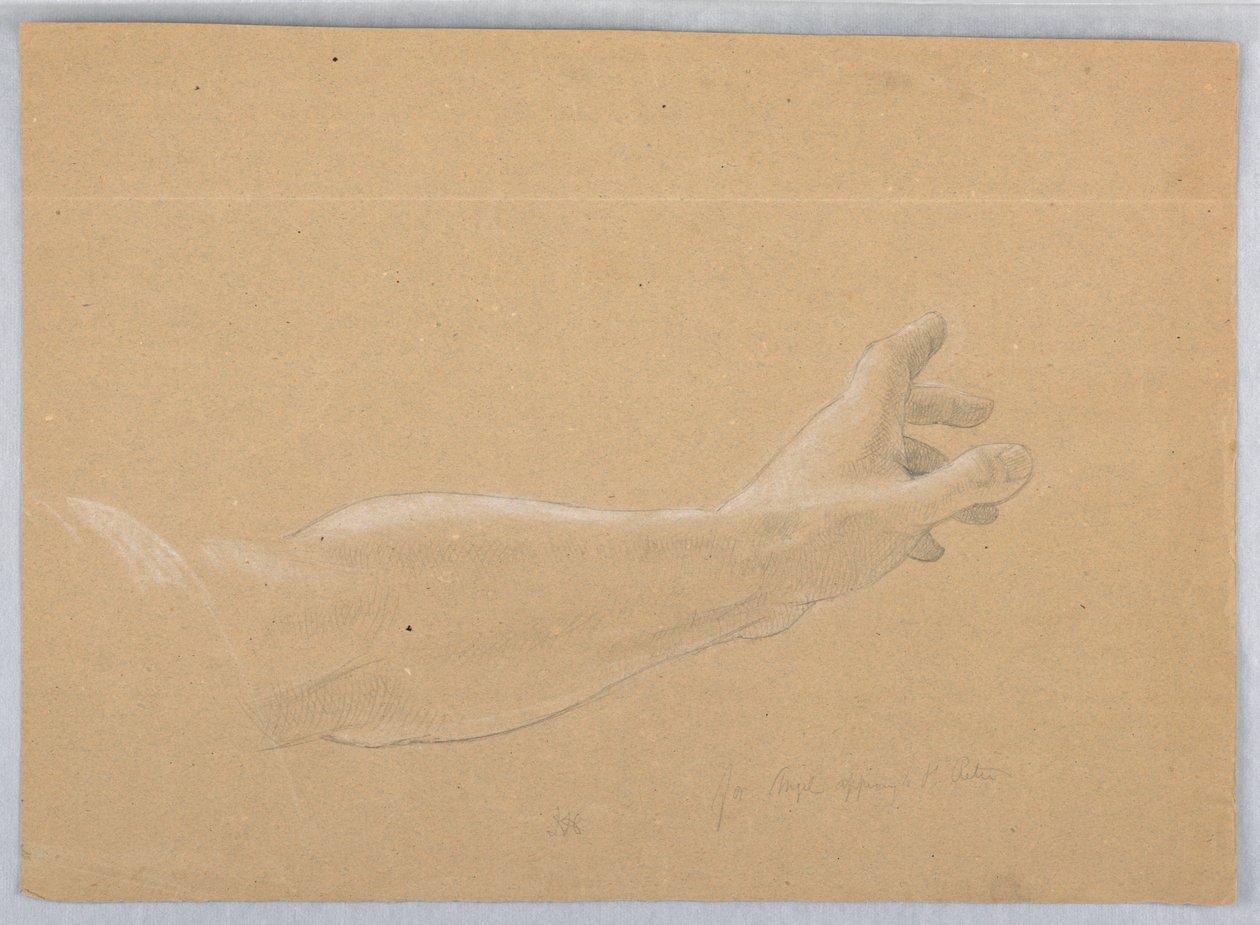 Studie einer Hand für Engel, der St. Peter erscheint in "Frühe christliche Märtyrer" von Daniel Huntington