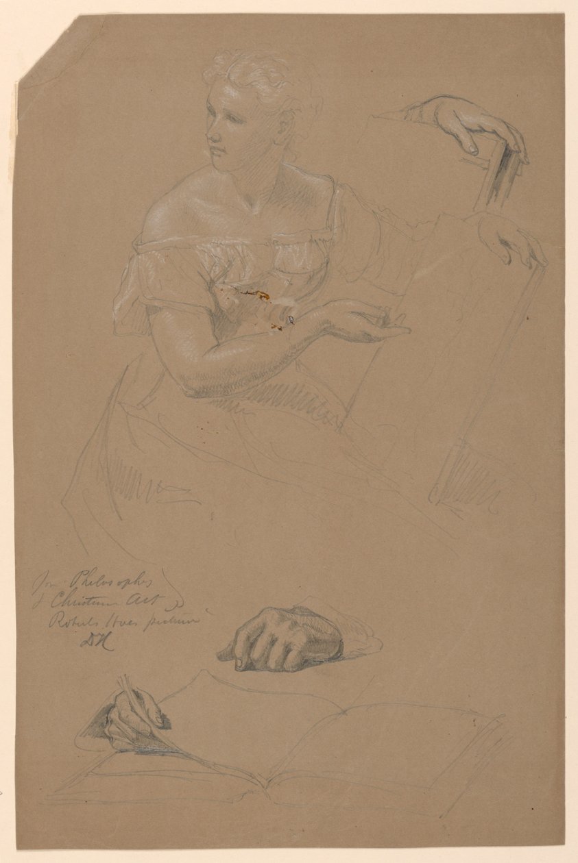 Studie einer Frau für "Philosophie und christliche Kunst" von Daniel Huntington