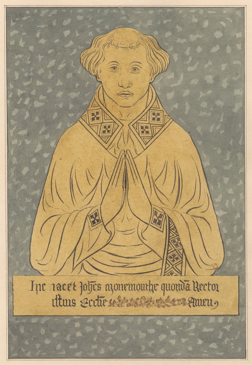 Messingplatte für einen Rektor aus der Harlington Kirche von Daniel Lysons