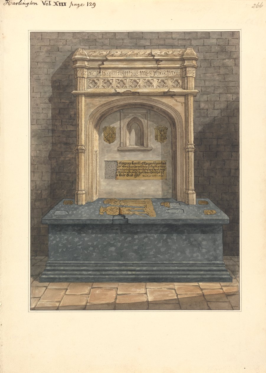 Grab von Gregory Lovell und seiner Frau Anne, Harlington Kirche von Daniel Lysons