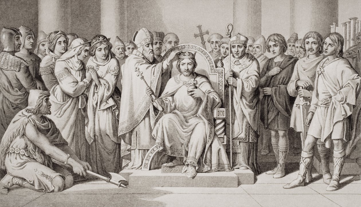 Krönung von Harold II., König der Angelsachsen im Jahr 1066, aus 