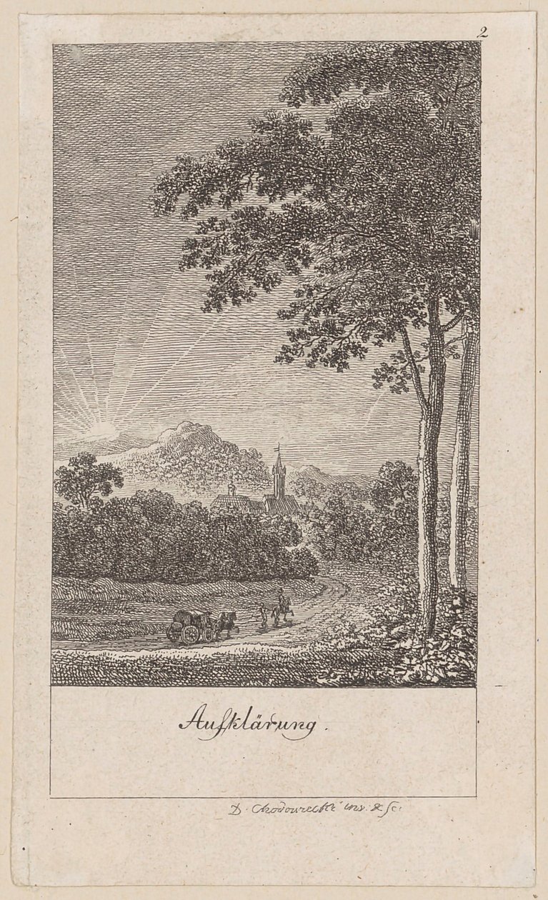 Aufklärung, Blatt 2 der Folge "Sechs große Begebenheiten des vorletzten Jahrzehnts" von Daniel Nikolaus Chodowiecki