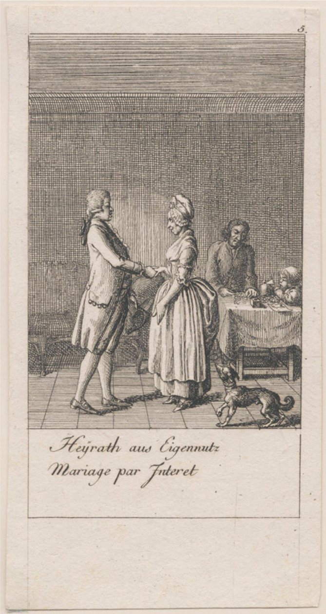 Beweggründe zur Heirat und ihre Folgen. Bl. 5 von Daniel Nikolaus Chodowiecki