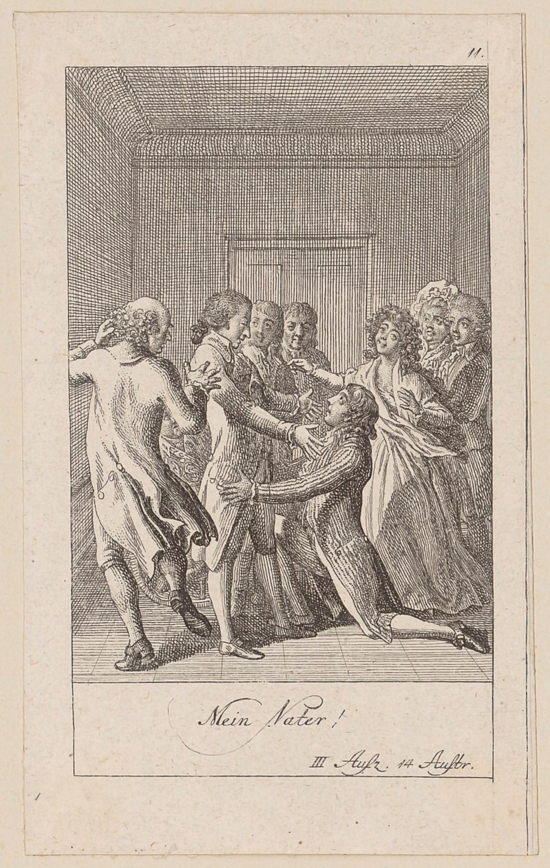 Blatt 11 zu Aug. von Kotzebues „Die Indianer in England“ von Daniel Nikolaus Chodowiecki