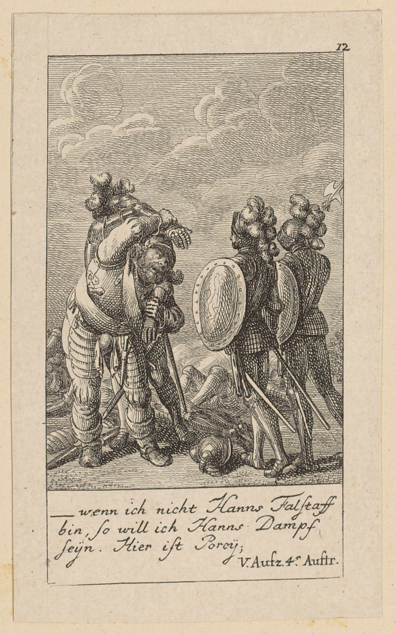 Blatt 12 zu Shakespeares „König Heinrich der Vierte“ von Daniel Nikolaus Chodowiecki