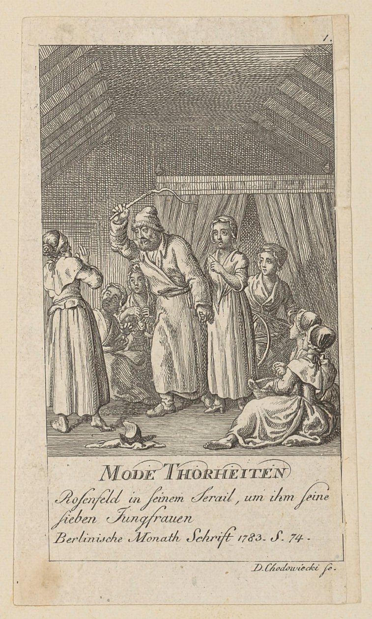 Blatt 1 der Folge „Modetorheiten“ von Daniel Nikolaus Chodowiecki