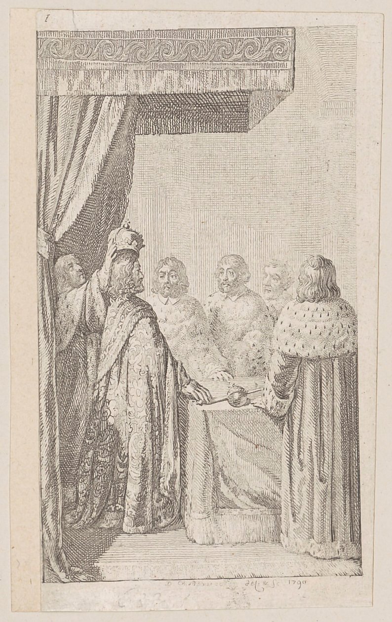 Blatt 1 zur „Preußisch-Brandenburgischen Staatengeschichte“, zweiter Teil von Daniel Nikolaus Chodowiecki
