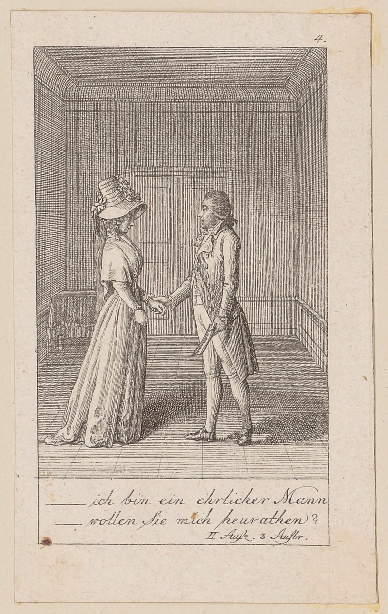Blatt 4 zu Aug. von Kotzebues "Die Indianer in England" von Daniel Nikolaus Chodowiecki