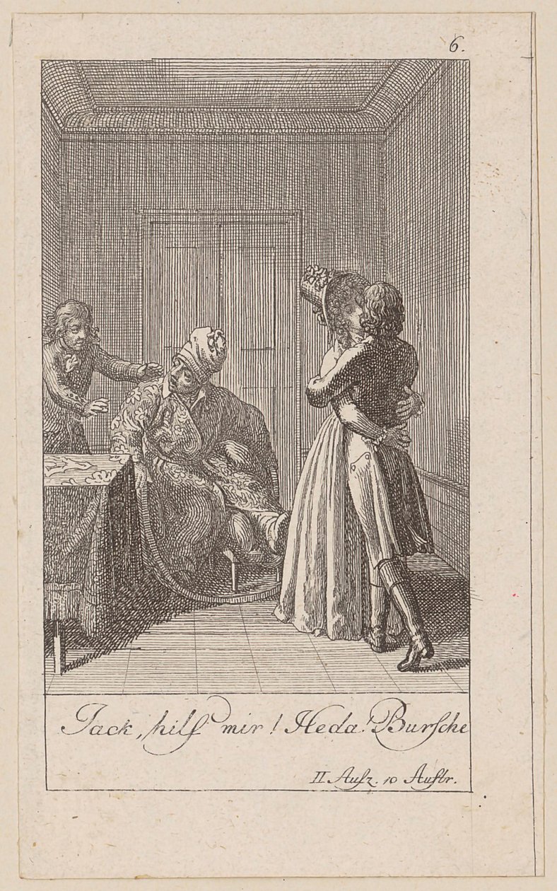 Blatt 6 zu Aug. von Kotzebues „Die Indianer in England“ von Daniel Nikolaus Chodowiecki