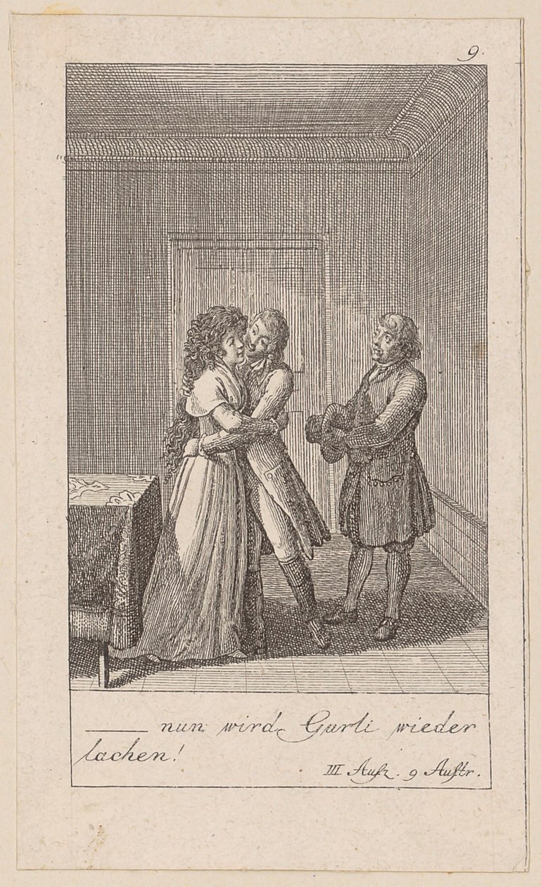 Blatt 9 zu Aug. von Kotzebues "Die Indianer in England" von Daniel Nikolaus Chodowiecki