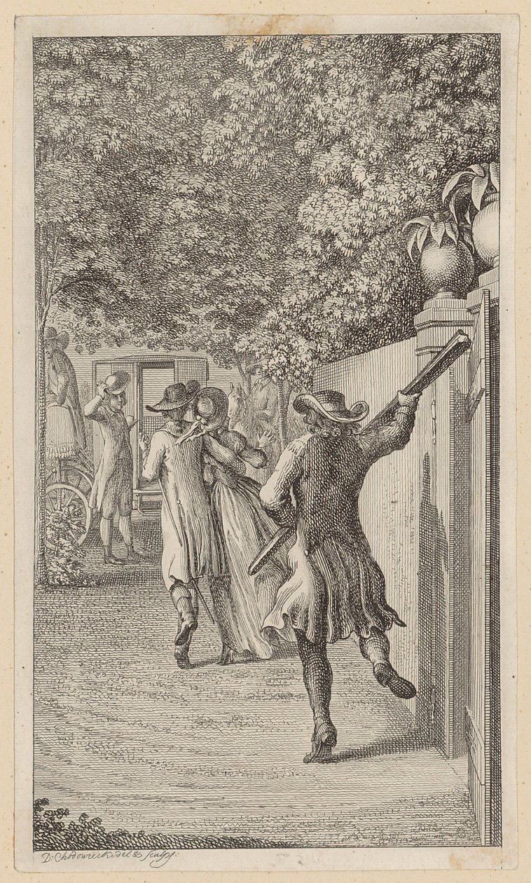 Clarisse wird von Lovelace entführt von Daniel Nikolaus Chodowiecki