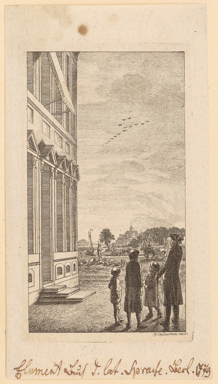 Erstes Blatt zu Schulzes "Elementarbuch der lateinischen Sprache", Berlin 1779 von Daniel Nikolaus Chodowiecki