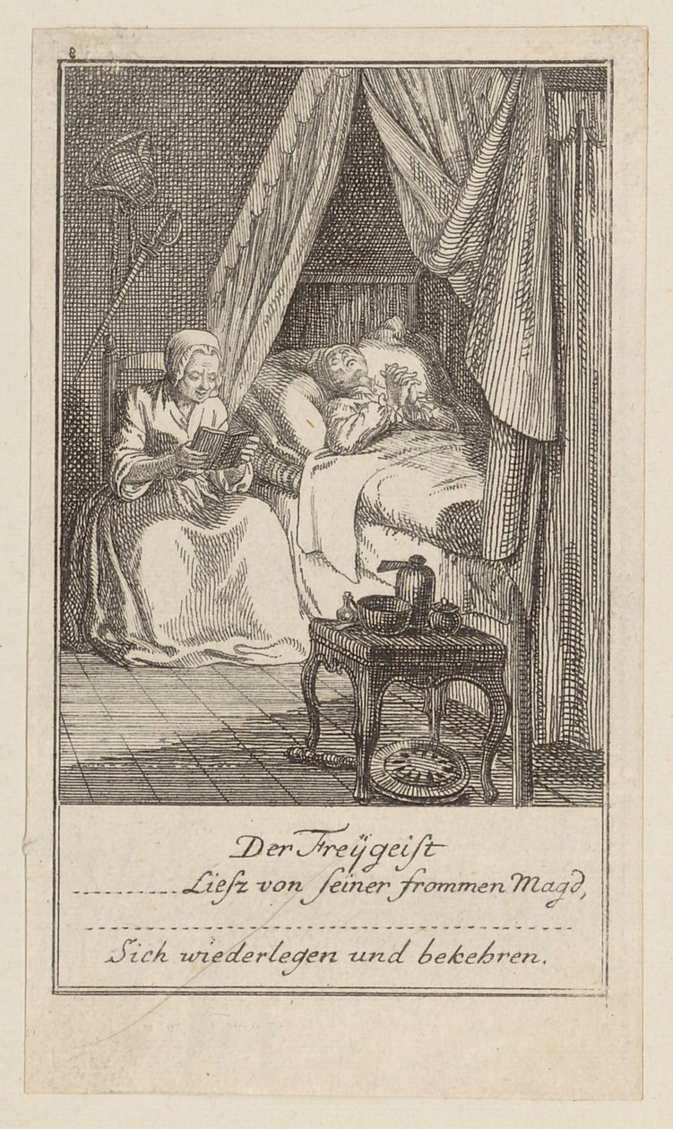 Freigeist, Blatt 8 der "12 Blätter zu Gellerts Fabeln" von Daniel Nikolaus Chodowiecki