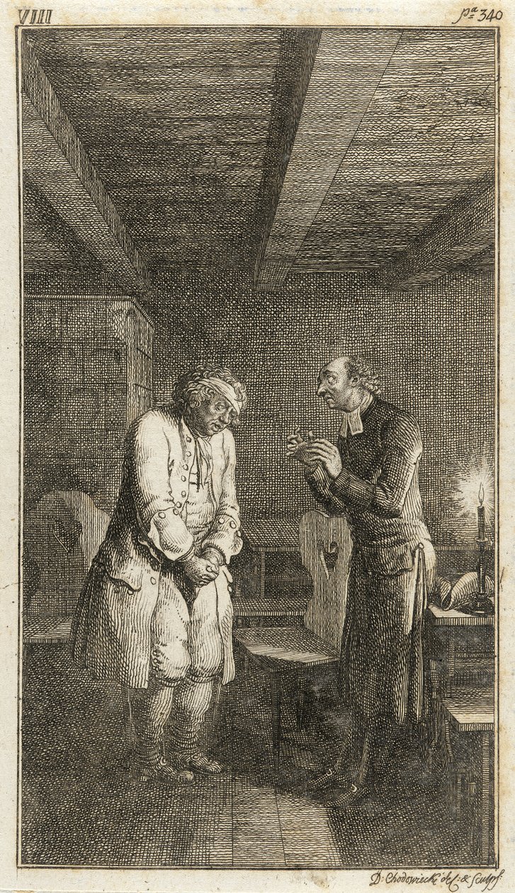 Illustration zu Henry Pestalozzis „Lienhard und Gertrud oder die Sitten des Dorfes“ von Daniel Nikolaus Chodowiecki