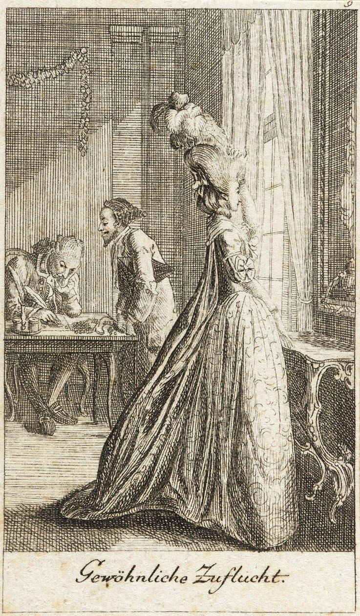 Illustration zu „Das Leben einer schlecht erzogenen jungen Dame“ von Daniel Nikolaus Chodowiecki