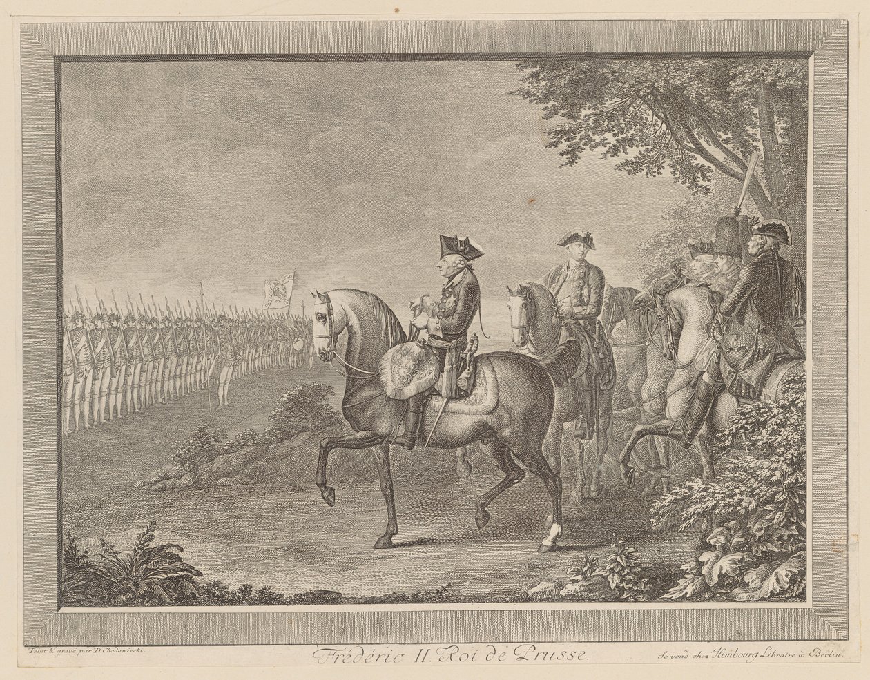 König Friedrich II. von Preußen, Wachtparade in Potsdam von Daniel Nikolaus Chodowiecki