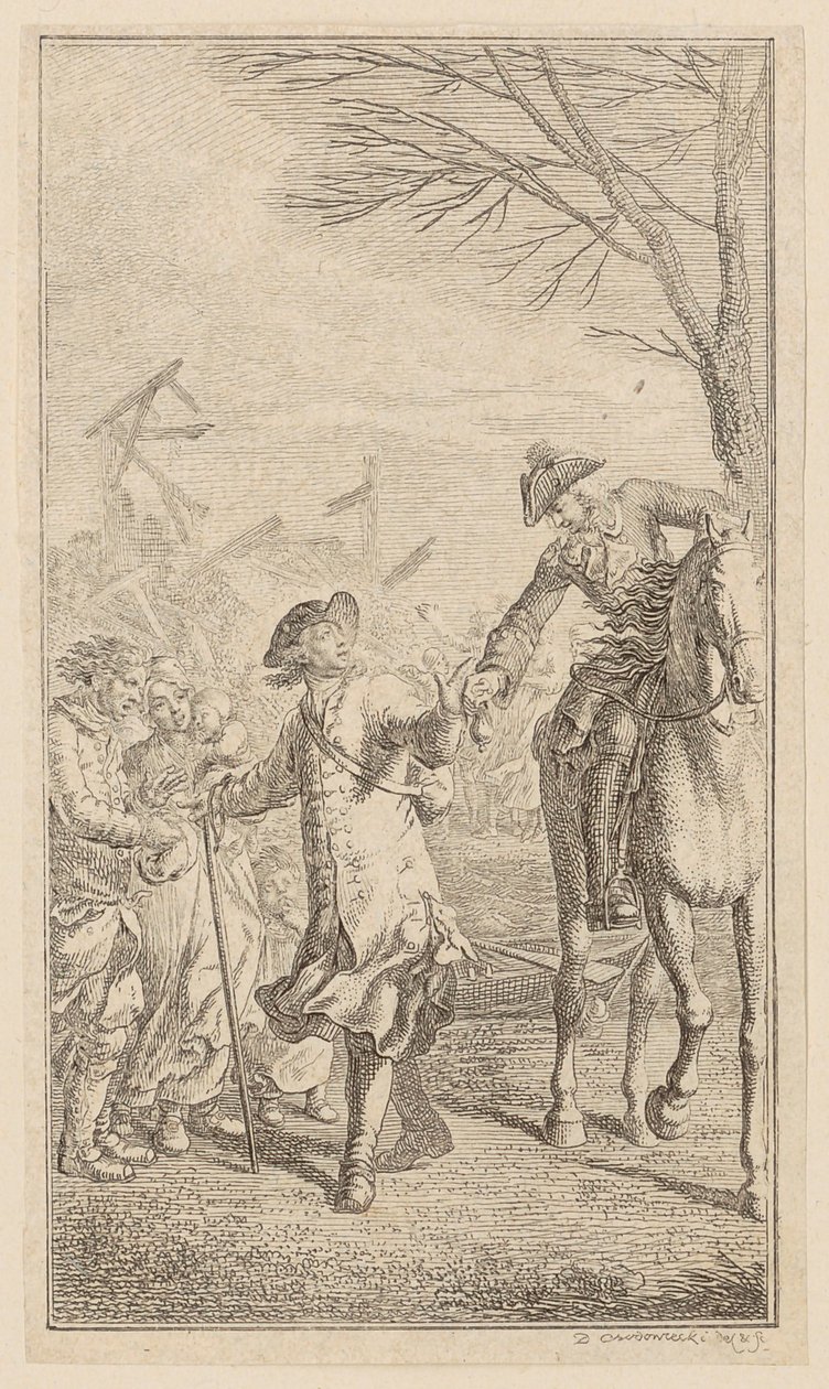 Lied vom braven Mann, Blatt 2 aus der ersten Ausgabe der "Gedichte von Gottfried August Bürger" von Daniel Nikolaus Chodowiecki