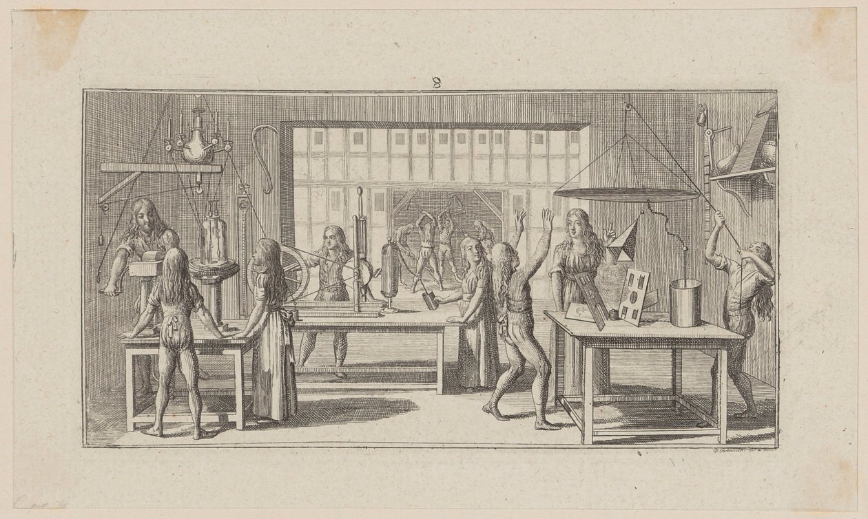 Stube eines Naturlehrers von Daniel Nikolaus Chodowiecki