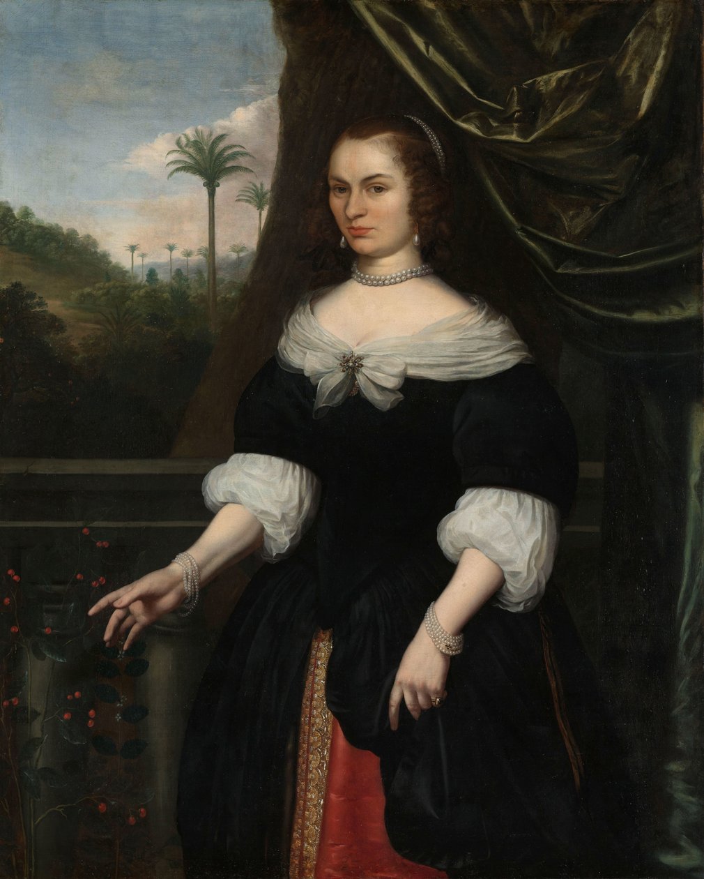 Porträt von Dina Lems, Ehefrau von Jan Valckenburgh von Daniel Vertangen (signed by artist)