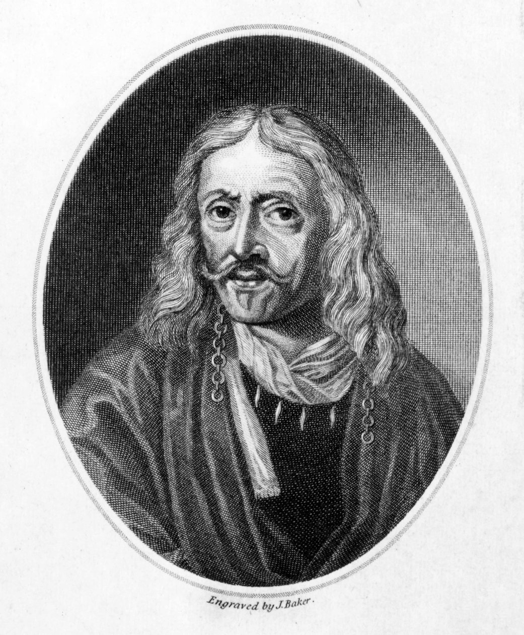 Johannes Hevelius, graviert von J. Baker von Daniel the Younger Schultz