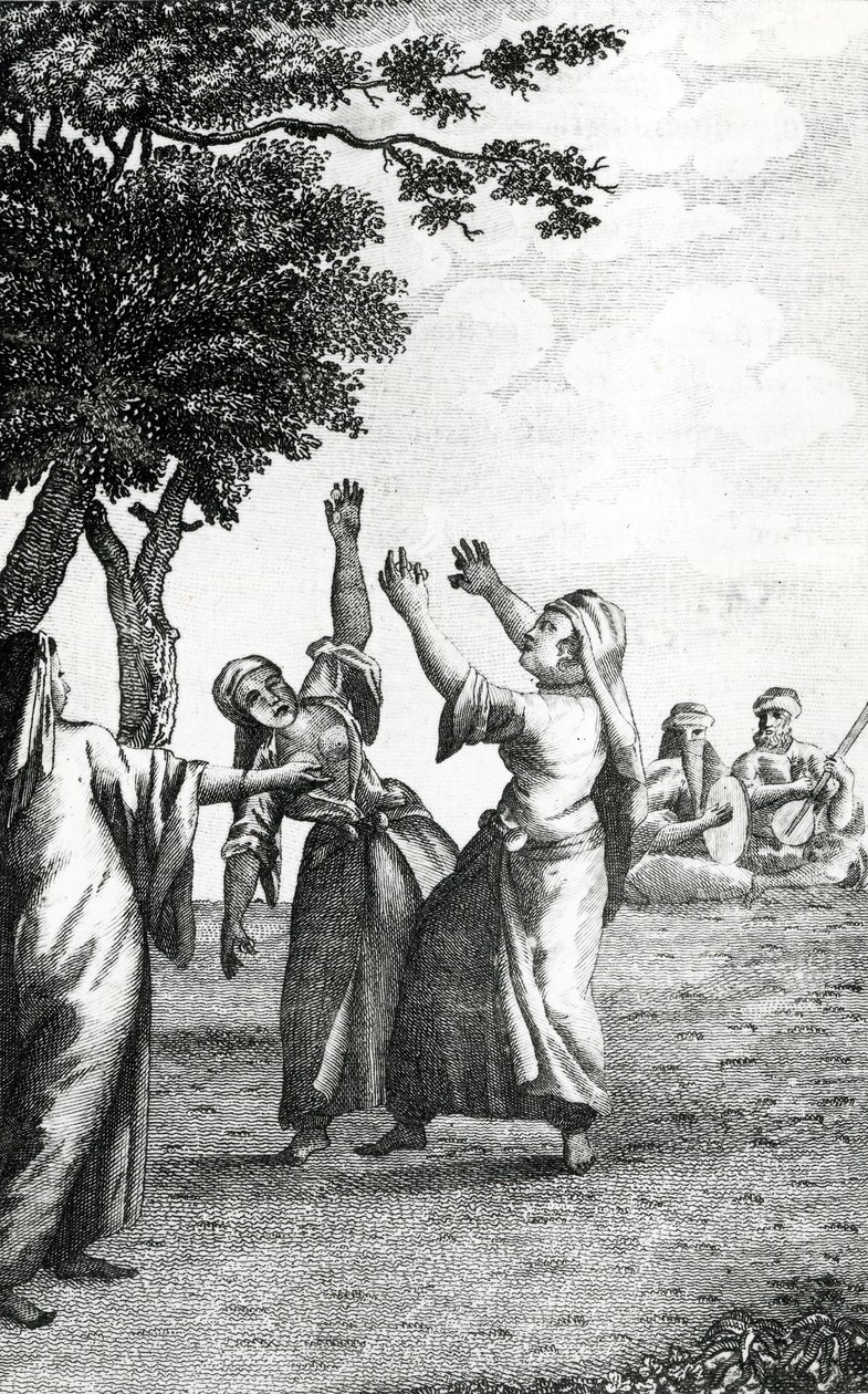Tänzerinnen in Ägypten, aus Niebuhrs Reisen durch Arabien und andere Länder im Osten, 1792 von Danish School