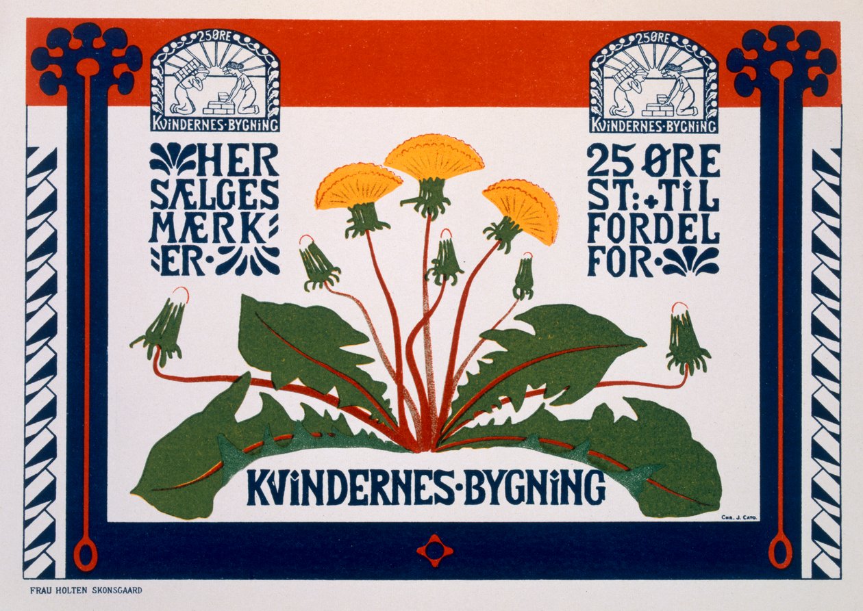 Plakat zur Werbung für das Frauenhaus, späte 19. bis frühe 20. Jahrhundert von Danish School